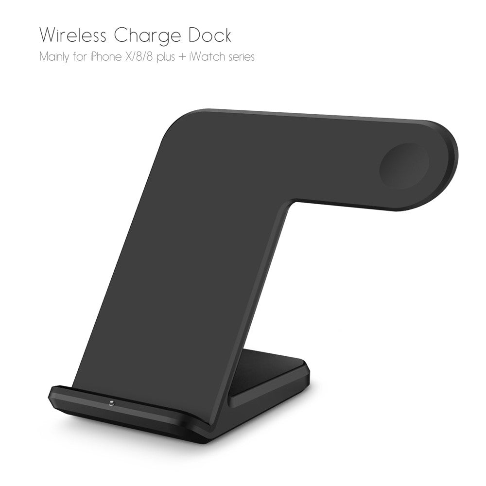 F11 2 in 1 Wireless Charging Stand Qi Fast Charger for iPhone Samsung Phone Apple Watch