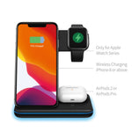 3-i-1 Skrivebord Vertikal 15W Trådløs Opladerstander til iPhone/Apple Watch/Airpods