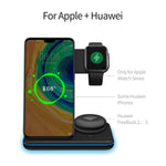 3-i-1 Skrivebord Vertikal 15W Trådløs Opladerstander til iPhone/Apple Watch/Airpods