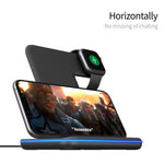 3-in-1 Desktop Vertical 15W Wireless Charger Stand for iPhone/Apple Watch/Airpods