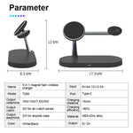 T268 5-i-1 magnetisk trådløs oplader til iPhone / Apple Watch / AirPods Opladningsstation