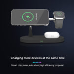 T268 5-i-1 magnetisk trådløs oplader til iPhone / Apple Watch / AirPods Opladningsstation