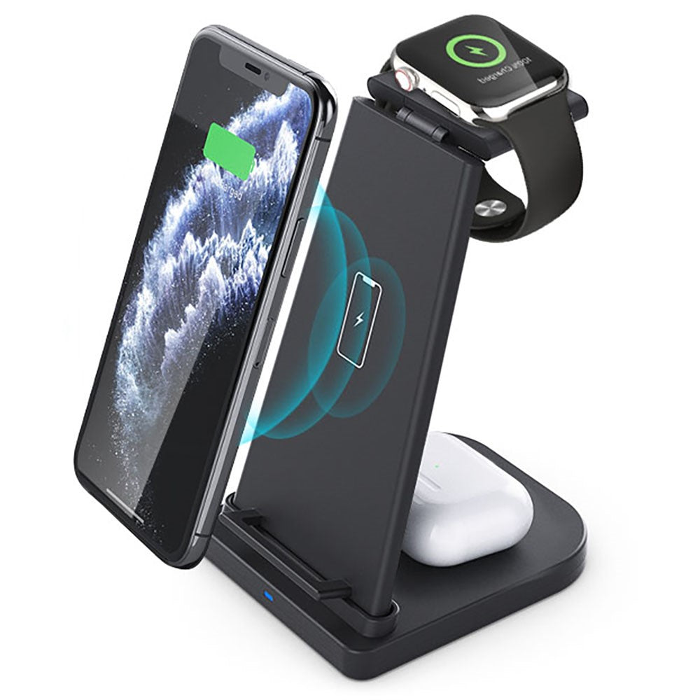 B12 Phone Smartwatch Bluetooth-compatible Earphone Wireless Charger Stand 3 in 1 Fast Charging Station