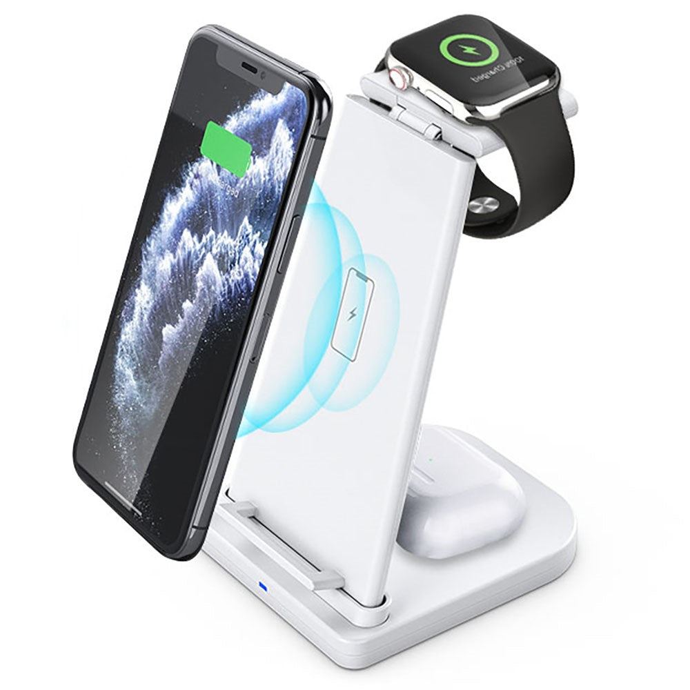 B12 Phone Smartwatch Bluetooth-compatible Earphone Wireless Charger Stand 3 in 1 Fast Charging Station