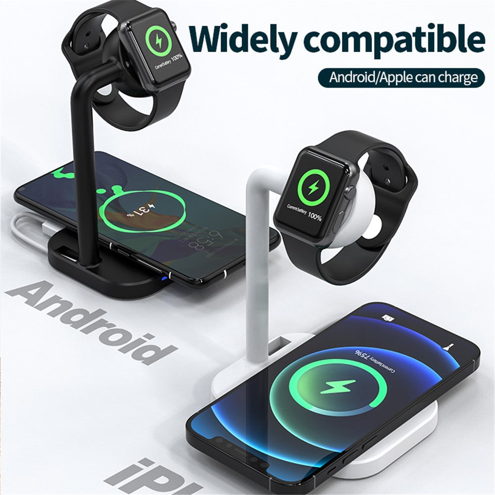 2 in 1 Magnetic Wireless Charger Desktop Wireless Fast Charging Base Stand Dock Station for Apple Watch/iPhone