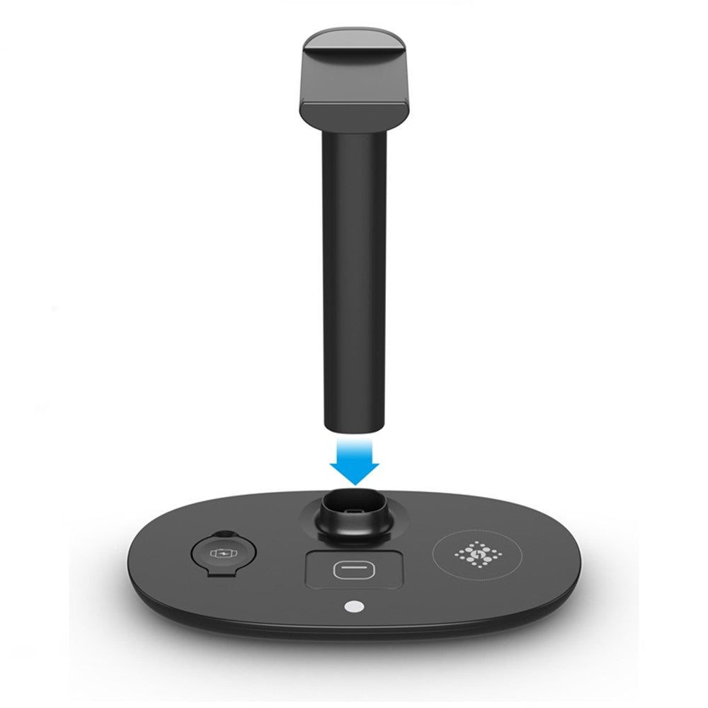 4-in-1 15W Wireless Charger Qi Fast Charging Dock Headset Holder for Apple Watch AirPods Mobile Phone