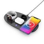 4-in-1 15W Wireless Charger Qi Fast Charging Dock Headset Holder for Apple Watch AirPods Mobile Phone