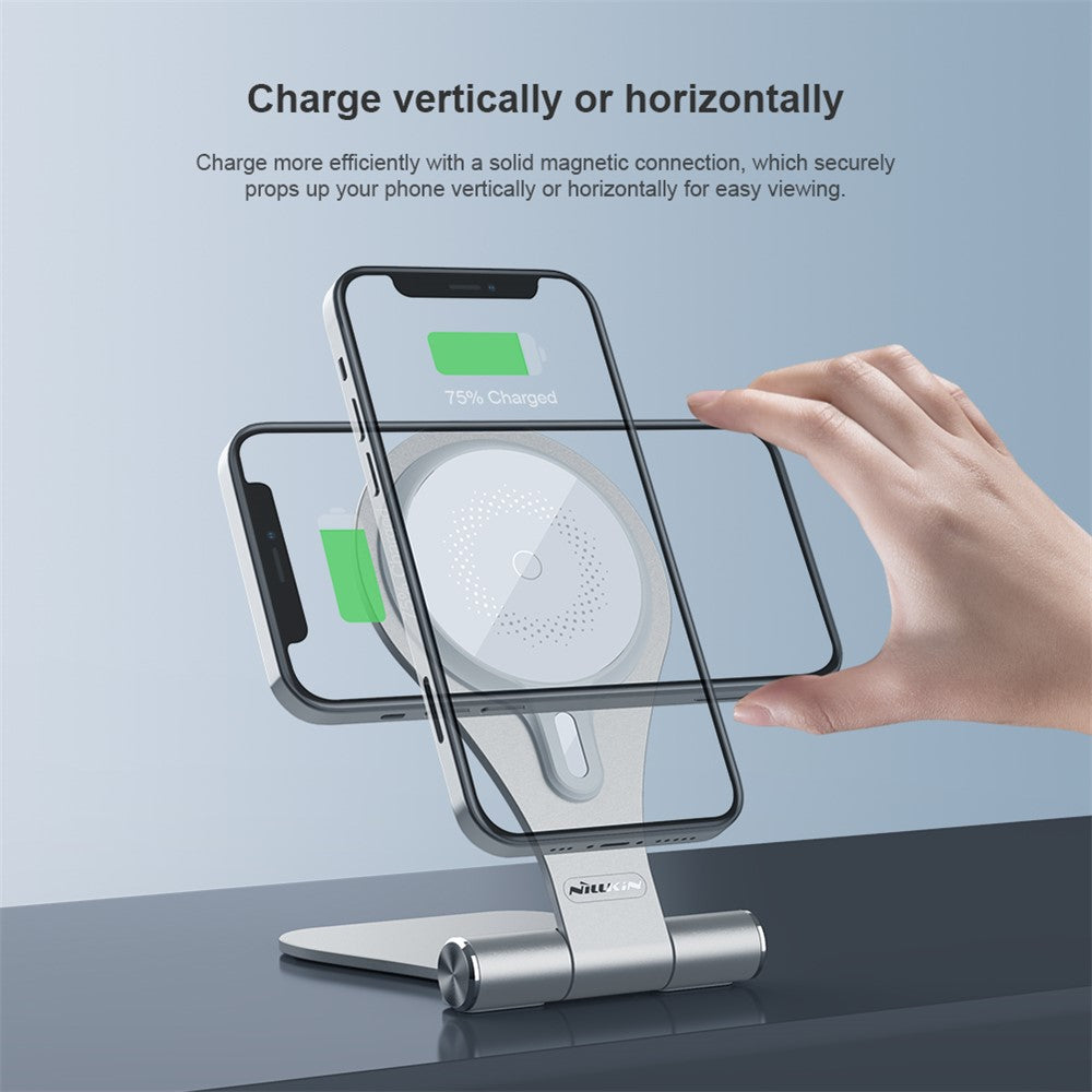 NILLKIN NKT11 Vikbar magnetisk trådlös snabbladdare Telefonladdningsställhållare för iPhone
