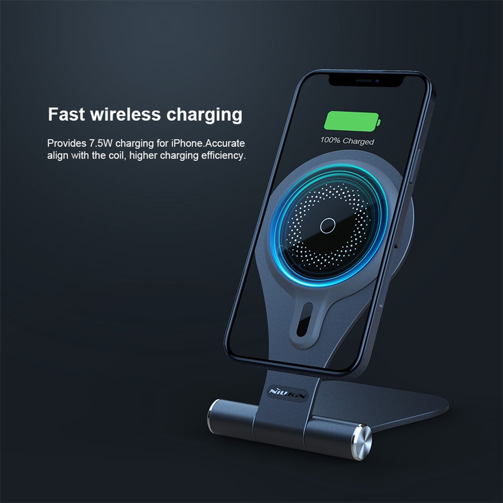 NILLKIN NKT11 Foldable Magnetic Wireless Fast Charger Phone Charging Stand Mount for iPhone