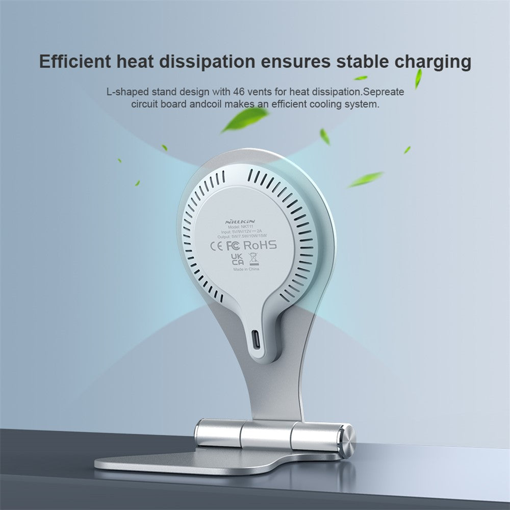 NILLKIN NKT11 Foldable Magnetic Wireless Fast Charger Phone Charging Stand Mount for iPhone