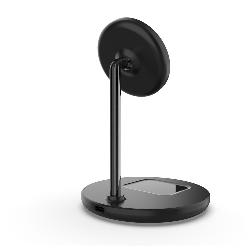 QX720 2-i-1 15W Hurtigopladende Magnetisk Trådløs Opladerstander til iPhone AirPods