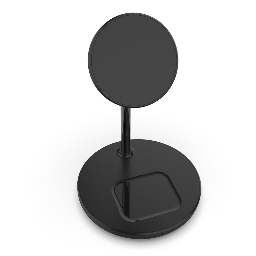 QX720 2-i-1 15W Hurtigopladende Magnetisk Trådløs Opladerstander til iPhone AirPods