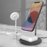 QX720 2-i-1 15W Hurtigopladende Magnetisk Trådløs Opladerstander til iPhone AirPods