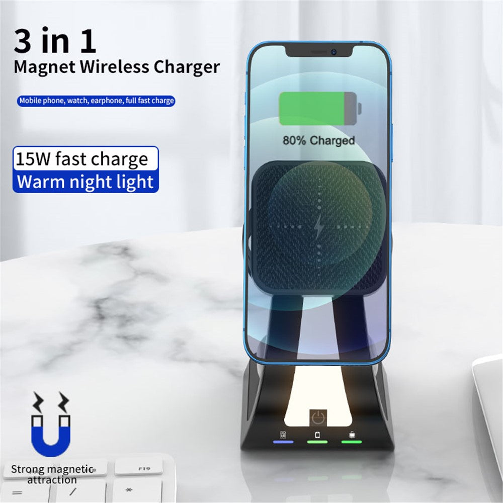 H20 Magnetic Wireless Charger Multifunction Phone Stand Wireless Charging Cellphone Charging Stand