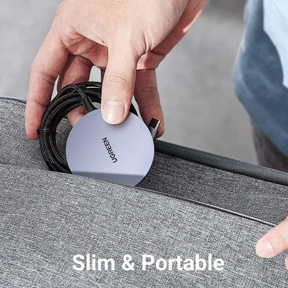 UGREEN 30233 Portable Magnetic Wireless Charger with 1.5m USB C Cable Qi Fast Cordless Charging Station for iPhone 13 Pro Max/13 Pro/13 Mini/13/12 Pro Max/12 Pro/12/Mini 12