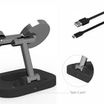 F22 15W 4-i-1 trådløs MagSafe-oplader til iPhone 12 / 13 / 14 / serie / Apple Watch / AirPods Pro / Apple Pencil Bærbar Opladerstander Multifunktionel Sammenfoldelig Opladerdock (CE)
