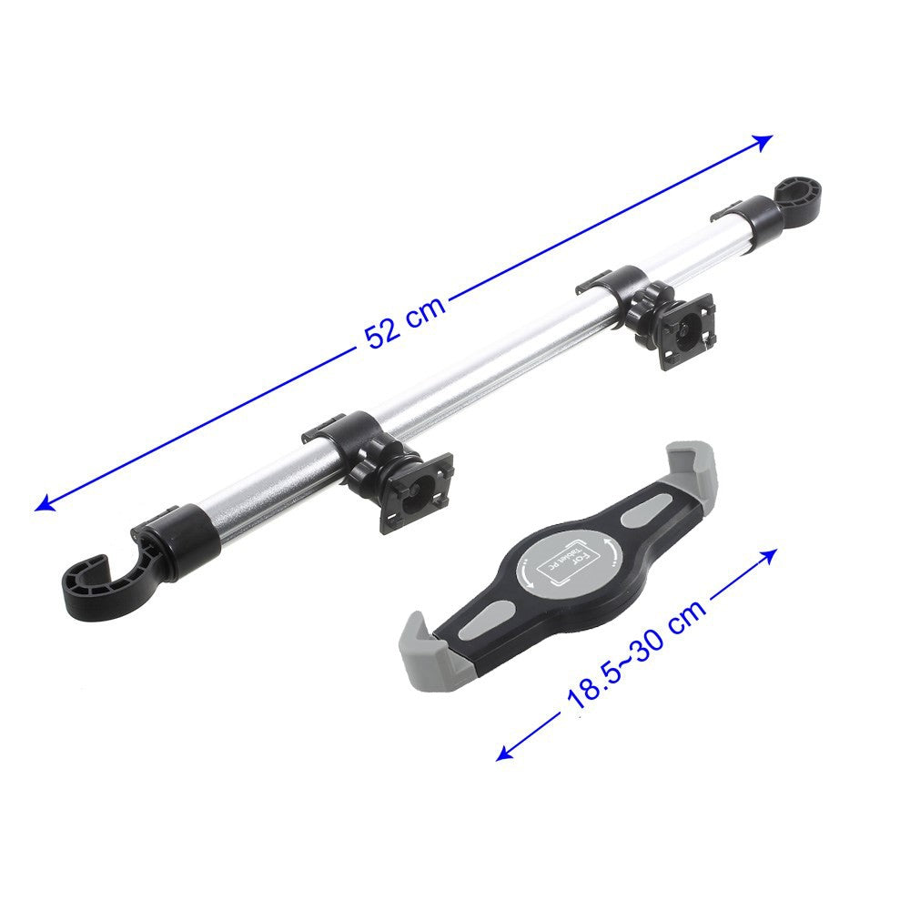 H55-1 Universal 360 Degree Rotating Car Headrest Mount Extendable 2-End Hooks Car Mount Holder for 7-11" Tablets