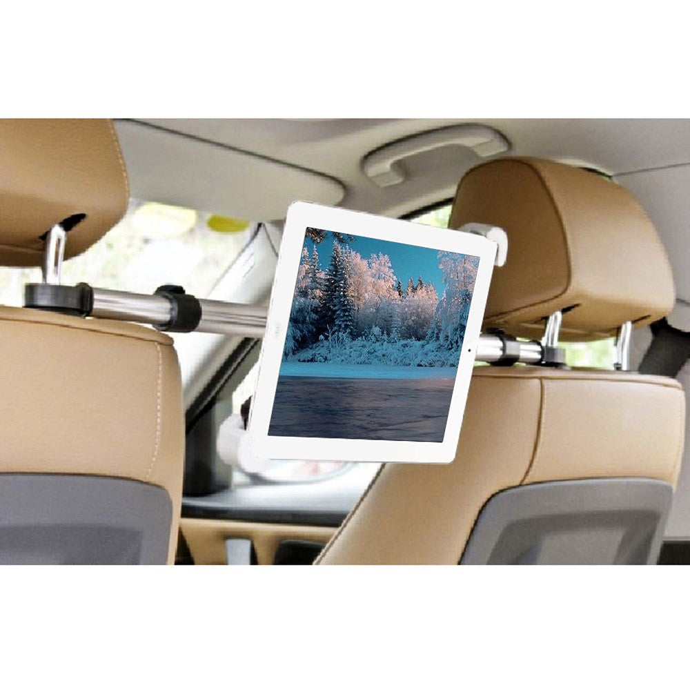 H55-1 Universal 360 Degree Rotating Car Headrest Mount Extendable 2-End Hooks Car Mount Holder for 7-11" Tablets