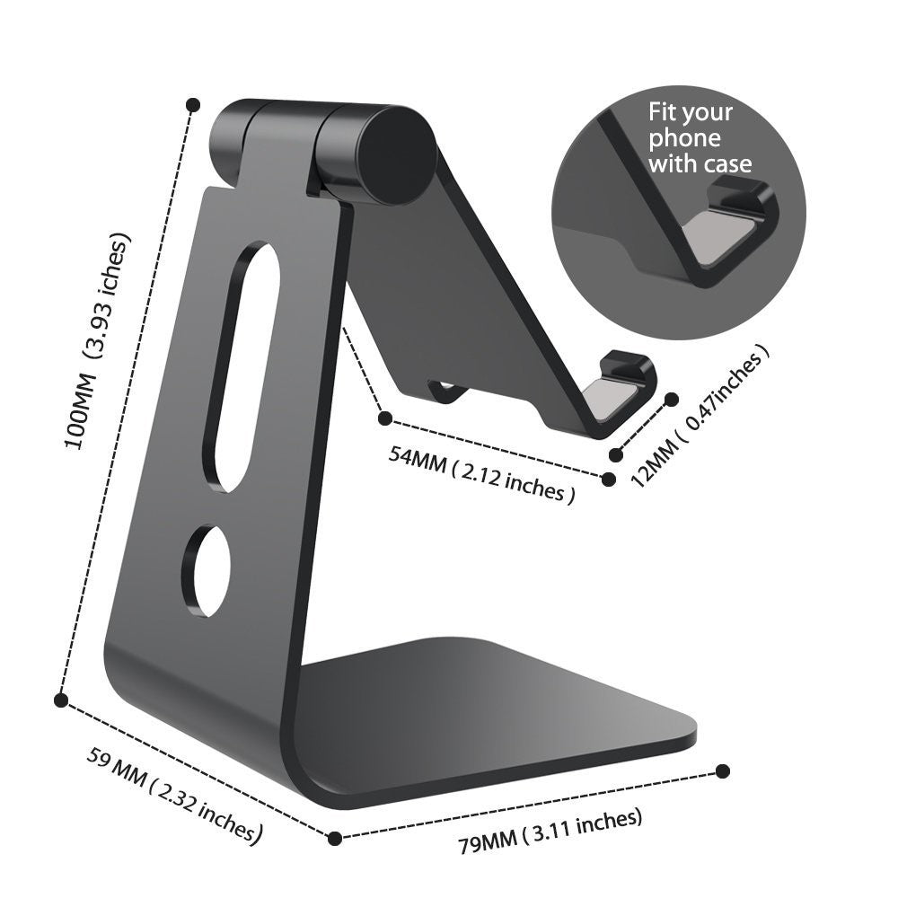 For 3.5-8 inch Phone Tablet Portable 270° Rotating Foldable Aluminum Stand Phone Holder Bracket