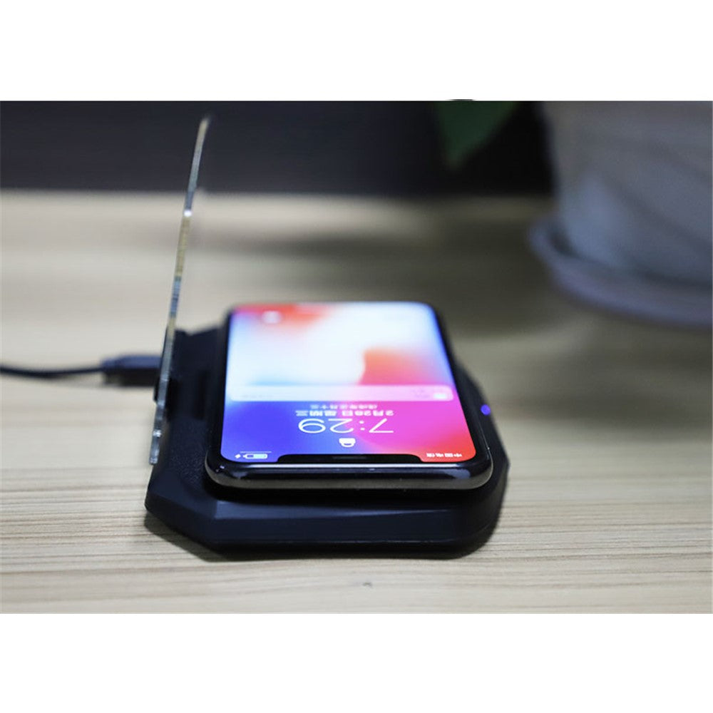 5W Qi Wireless Charger + Heads up Car Navigation Image Reflector HUD 2-in-1 Design for iPhone Samsung Huawei