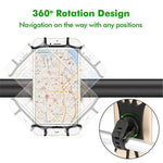 Universal Free Rotating Stretchable Silicone Phone Mount Bicycle Handlebar Cellphone Holder for 4-6 inch Cellphone GPS