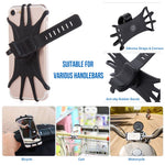 Universal Free Rotating Stretchable Silicone Phone Mount Bicycle Handlebar Cellphone Holder for 4-6 inch Cellphone GPS