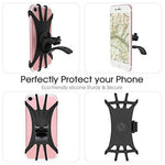 Universal Free Rotating Stretchable Silicone Phone Mount Bicycle Handlebar Cellphone Holder for 4-6 inch Cellphone GPS