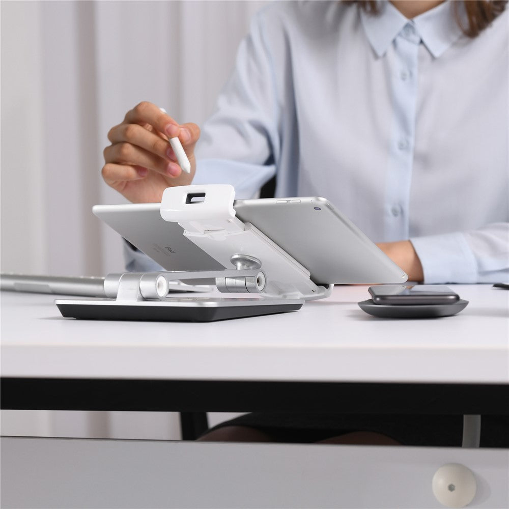 Foldable Rotary Aluminium Alloy 4-14 inch Phone Tablet Bracket Desktop Holder Stand