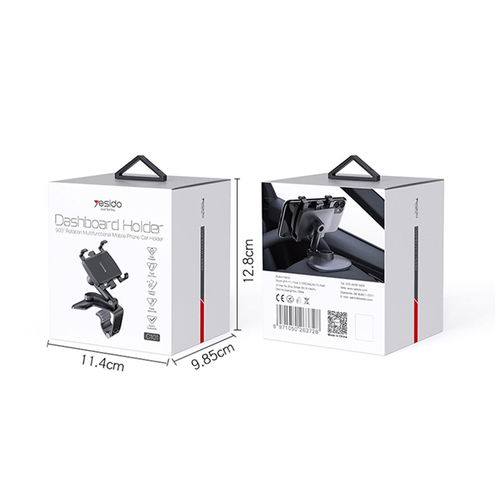 YESIDO C101 Universal Car Mount Holder Dashboard Mount Phone Holder Rear View Mirror Mount