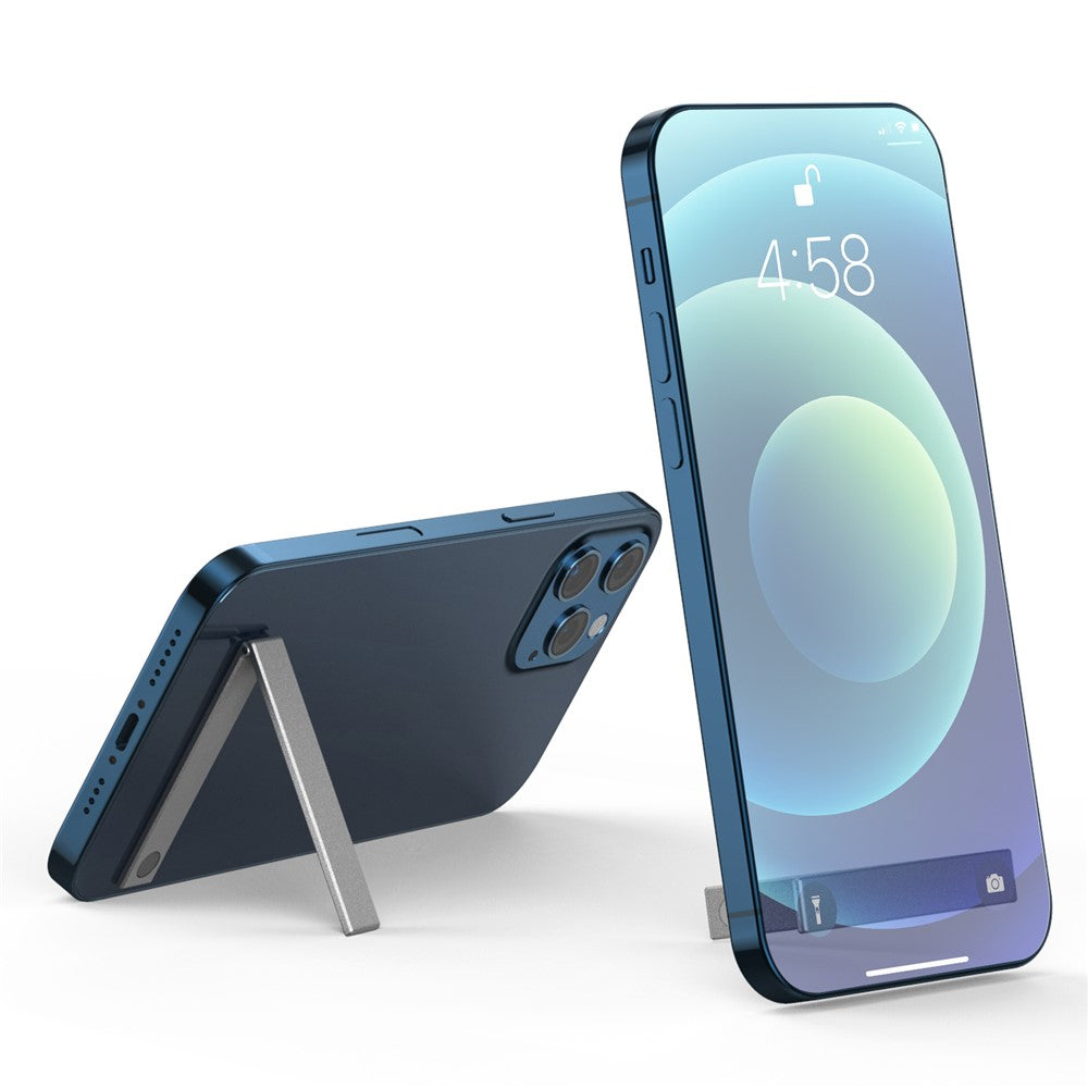 Ultra Slim Self-adhesive Aluminum Alloy L Bracket Cell Phone Magnetic Stand Folding Tablet Kickstand Support