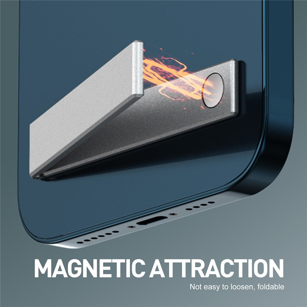 Ultratunn självhäftande aluminiumlegering L-fäste mobilmobil magnetiskt stativ vikbart surfplattestöd