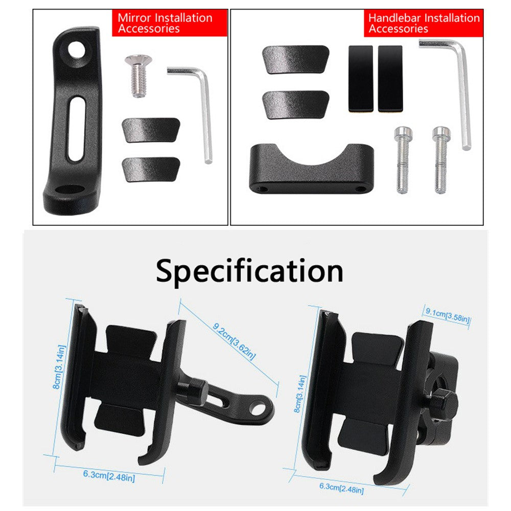WUPP Universal Motorcycle Bike Aluminum Handle Bar Adjustable Mobile Phone Bracket GPS Stand Holder Mount