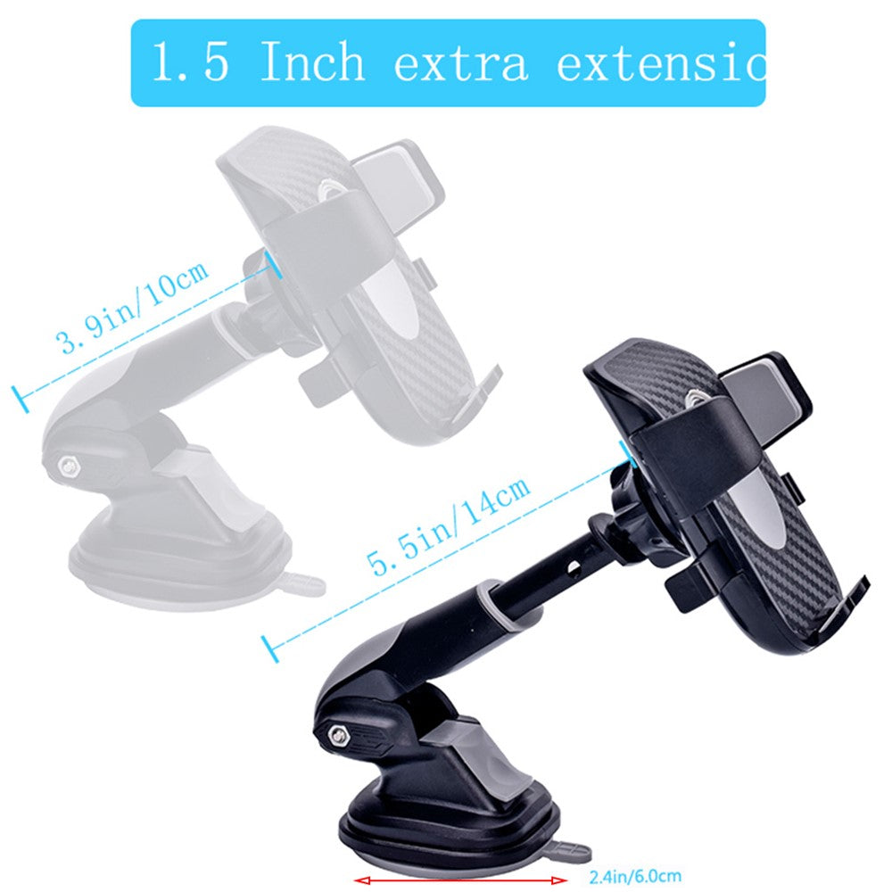 Car Dashboard Windshield Telescopic Long Arm Mobile Phone Holder Rotatable Suction Cup Bracket
