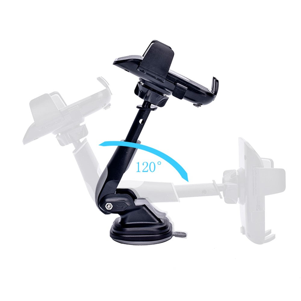 Car Dashboard Windshield Telescopic Long Arm Mobile Phone Holder Rotatable Suction Cup Bracket