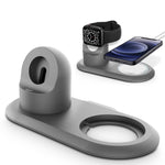 Opladerstativ i silikone med trådløs ladestation til Apple Watch/iPhone 12-serien