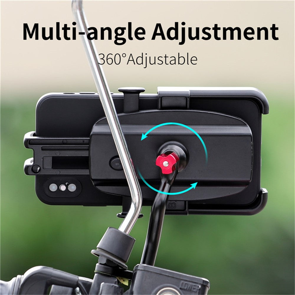 WEST BIKING MTB Bicycle Mobile Phone Holder Bike Rearview Mirror Mount Phone Stand Bracket
