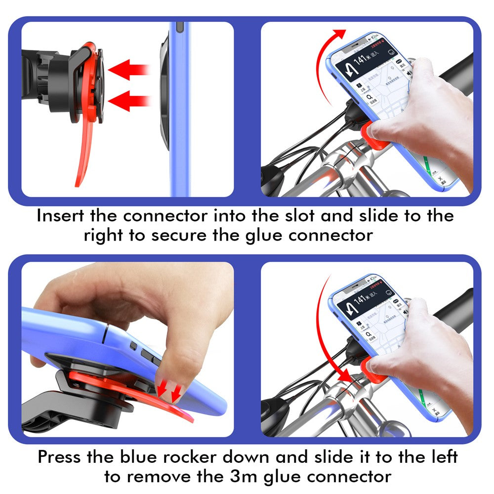 HL-143A Bicycle Anti-shake Mobile Phone Holder Motorcycle Bike Mount Stand Bracket for 4.7-7.2 inch Smartphone