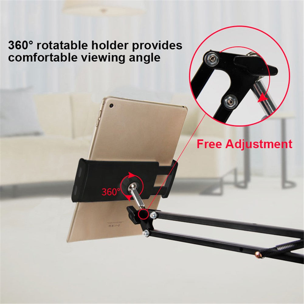360 Degree Long Arm 3.5-10.6 inch Mobile Phone Tablet Holder Stand Bed Desktop Lazy Bracket