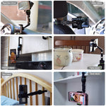 Multifunction Car Rearview Mirror Seat Back Mount Phone Holder Bracket Video Recording Stand Tool