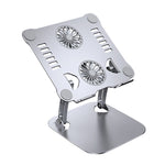 R-JUST HZ13 Aluminum Alloy Laptop Stand Mount Notebook Riser Bracket with Double Cooling Fan