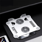 R-JUST HZ13 Aluminum Alloy Laptop Stand Mount Notebook Riser Bracket with Double Cooling Fan