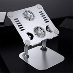 R-JUST HZ13 Aluminum Alloy Laptop Stand Mount Notebook Riser Bracket with Double Cooling Fan