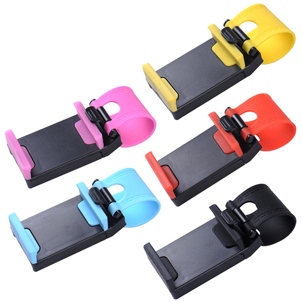 Car Phone Holder Steering Wheel Hanging Mount Mobile Phone GPS Clip Bracket