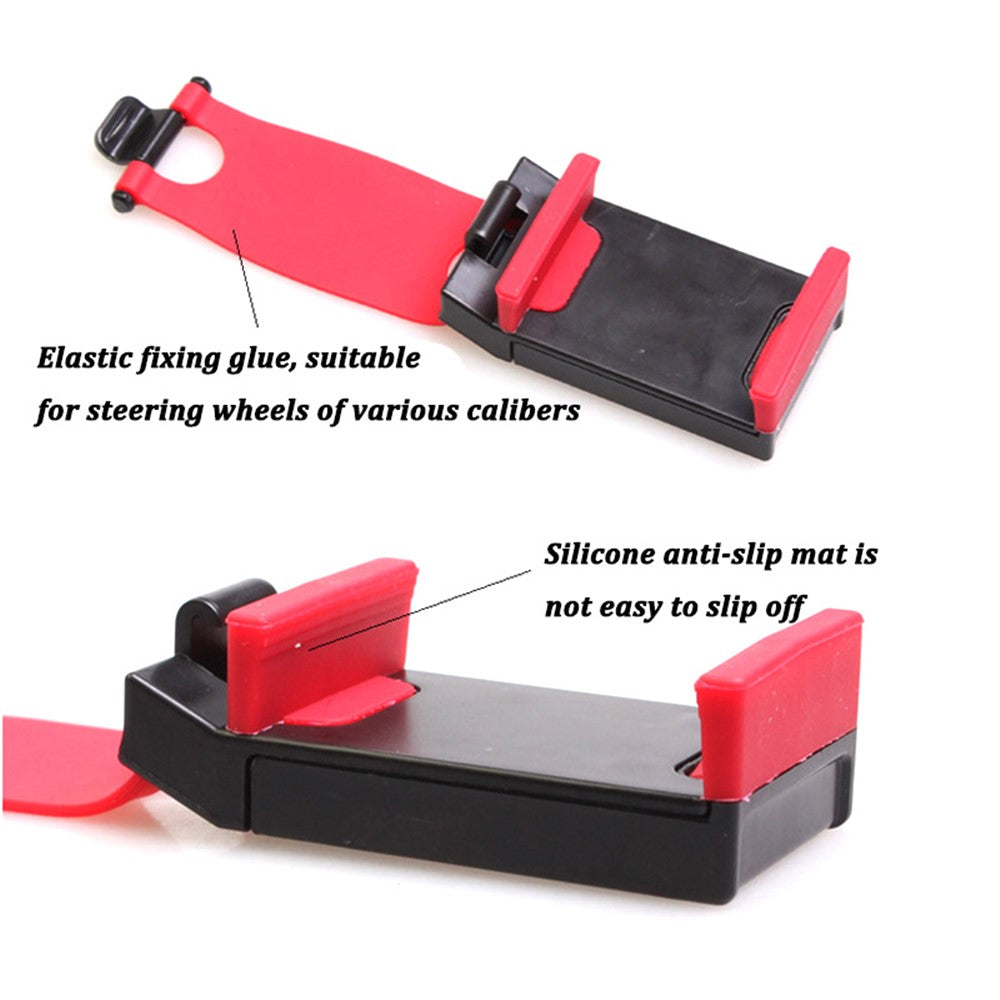 Car Phone Holder Steering Wheel Hanging Mount Mobile Phone GPS Clip Bracket