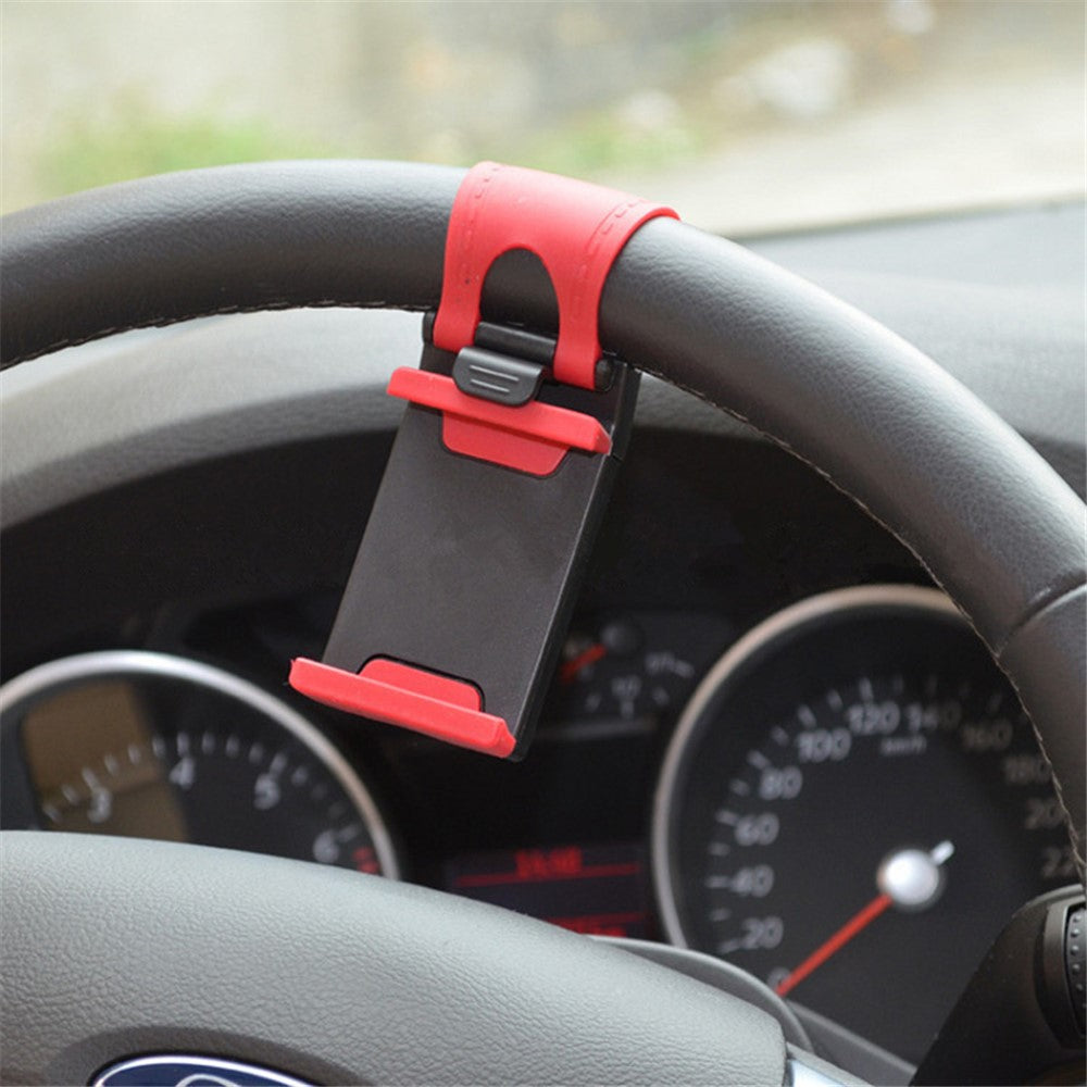 Car Phone Holder Steering Wheel Hanging Mount Mobile Phone GPS Clip Bracket