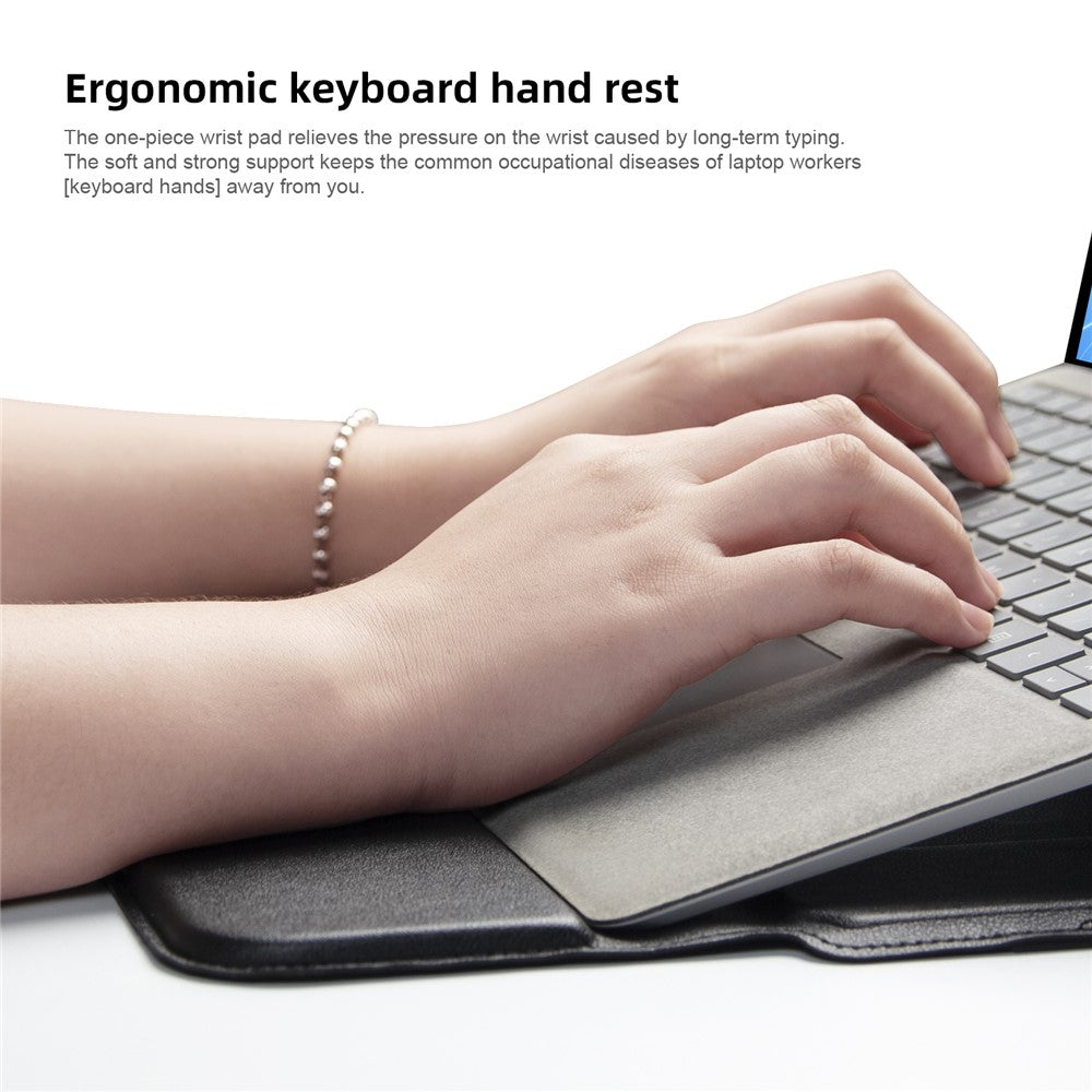 Stylish Waterproof PU Leather Notebook Sleeve Bag Laptop Horizontal Carrying Pouch for 15.4-inch Laptop