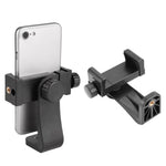 Universell stativmonterad mobilhållare justerbar mobilmobil vertikal klämfäste 360 graders roterande mobilhållare med 1/4" hål för fotografering livestream
