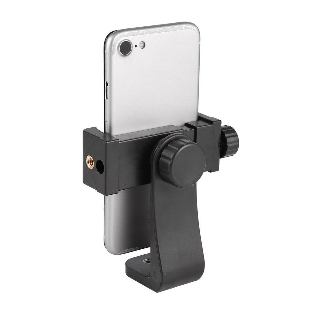 Universell stativmonterad mobilhållare justerbar mobilmobil vertikal klämfäste 360 graders roterande mobilhållare med 1/4" hål för fotografering livestream