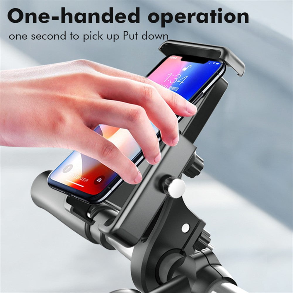 Universell cykelstyre mobilmobilhållare 360 grader roterbar motorcykel scooter smartphone stativ metallfäste cykeltillbehör