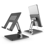 MT-134 Aluminum Alloy Adjustable Tablet Stand Desktop Anti-Slip Folding Tablet Holder